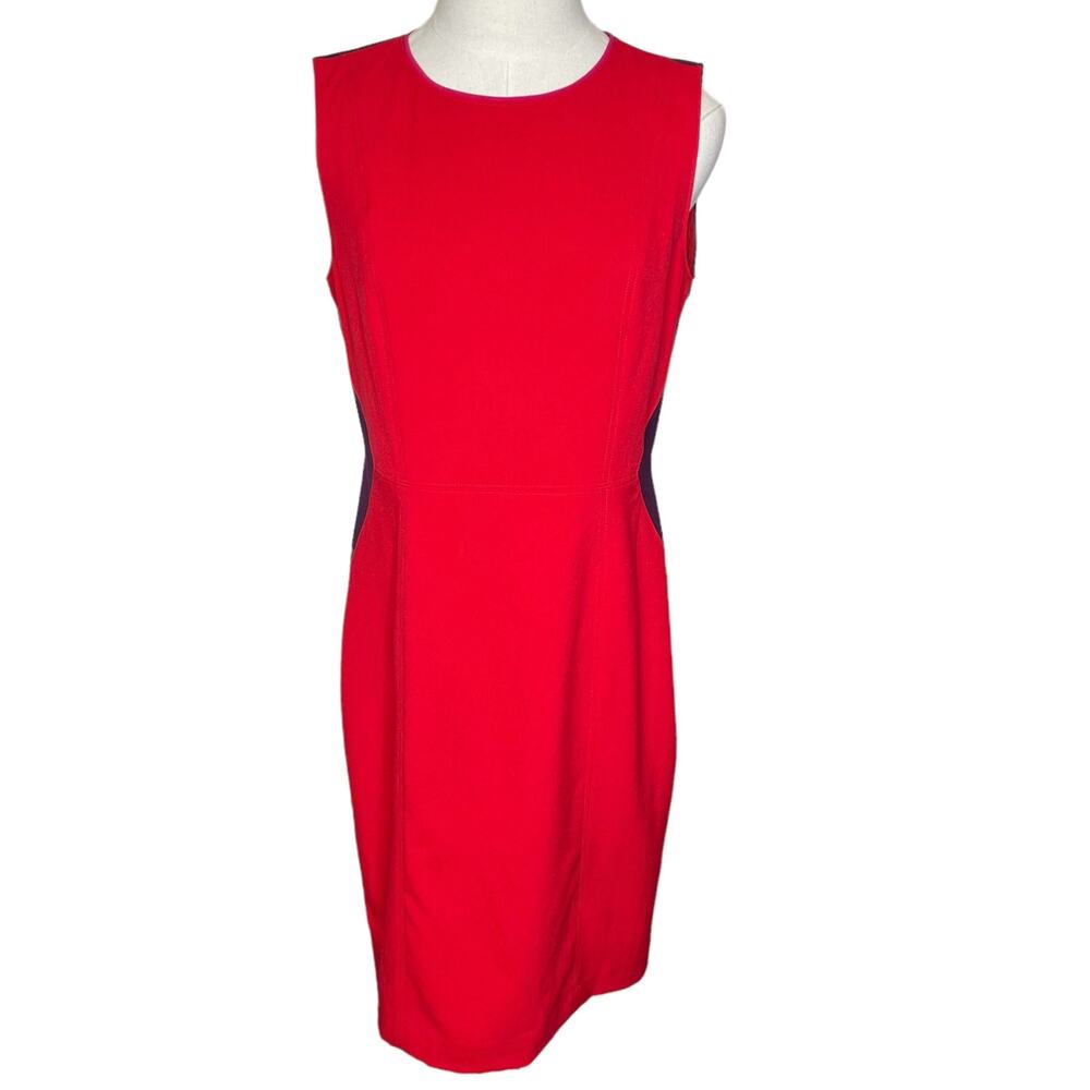 Calvin Klein Women’s Size 6 Color Blocked Sheath Dress Sleeveless Modest NWOT